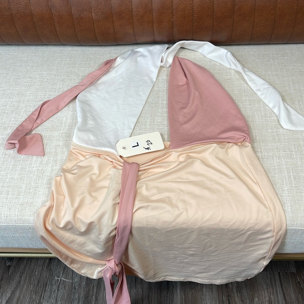 Nude Colorblock Mini Dress